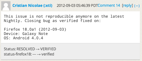 Verifying the bug fix